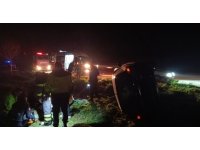 Kontrolden çıkan otomobil devrildi, sürücü yaralandı