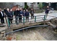 Isparta’da su baskını meydana gelen köyde hasar tespit çalışmaları başladı