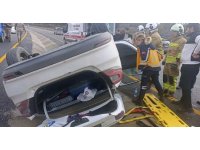 Yayladağı’nda takla atan otomobilin sürücüsü yaralandı