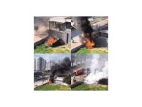 Mersin’de iş yerinin duvarına çarpan otomobil alev aldı: 1 yaralı