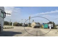 Yakıt yüklü tankerin portakal bahçesine uçtuğu anlar araç kamerasında