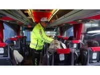 Ramazan Bayramı öncesi otobüs terminalinde trafik denetimi