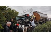 Erzin’de tanker narenciye bahçesine uçtu