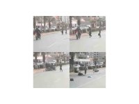 Motosiklet yayaya çarptı, o anlar araç kamerasına yansıdı: 2 yaralı