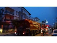 Teras katında çıkan yangın korkuttu