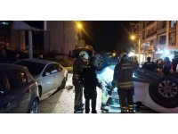 Arsuz’da ters dönen otomobilin sürücüsü yaralandı