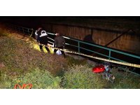 Gece karanlığında şarampole uçan motosikletin 29 yaşındaki sürücüsü öldü