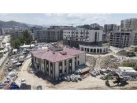 Defne ilçe jandarma komutanlığı hizmet binasında inşaat çalışmaları sürüyor