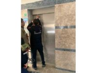 Asansör boşluğuna düşen yavru kediyi itfaiye kurtardı