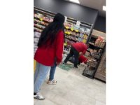 Markete giren fare paniğe neden oldu
