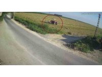Traktörün pulluğuna takılarak ölümle burun buruna gelen çiftçinin korku dolu anları kamerada