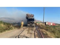 Hatay’da saman balyası yüklü tır alevlere teslim oldu