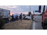 Dörtyol’da takla atan otomobilin sürücüsü yaralandı