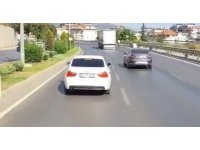 Alanya’da itfaiyeye yol vermeyen sürücü cep telefonu kamerasında
