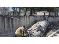 Antakya’da takla atan aracın sürücüsü yaralandı