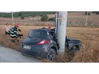 Burdur’da otomobil elektrik direğine çarptı: 1 yaralı