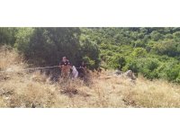 Defne’de indiği uçurumdan çıkamayan vatandaşı itfaiye kurtardı