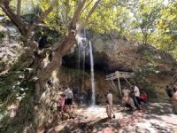Yaz sıcağından kaçanların adresi Savruk Şelalesi oldu