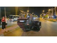 Virajı alamayan araç takla attı, sürücü yaralandı
