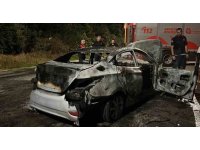 Alanya’da seyir halindeki otomobil alevlere teslim oldu