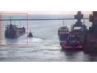 Marmara Denizi’nde batan geminin İskenderun’dan çıkış anı kamerada