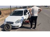 Zorlu geçen KPSS’nin ardından kullandığı otomobilin tekeri yerinden fırladı