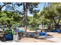 Manavgat’ta hükümlüler sahilde Çevre temizliği ve düzenleme çalışması yaptı