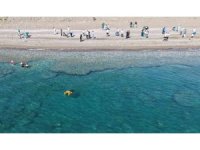 Kemer’de deniz ve sahilde aynı anda temizlik