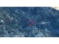 Yazılı Kanyon’da mahsur kalıp kurtarılan 3 gönüllünün tespit edilme anı dron kamerasına yansıdı