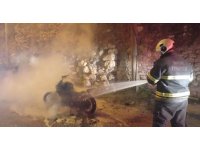 Antakya’da yanan motosiklet kullanılmaz hale geldi