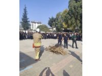 Antakya’da öğrenci ve öğretmenlere yangın eğitimi verildi