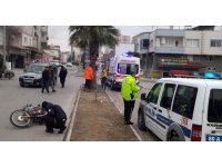 Ticari araçla çarpışan motosiklet sürücüsü yaralandı