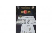 Yol kontrolünde 160’ı sikke toplam 181 adet tarihi eser ele geçirildi