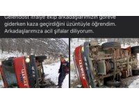 İtfaiye aracı kazaya müdahaleye giderken kaza yaptı