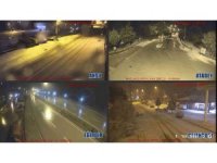 Isparta’da kar yağışı görüntüleri Kent Güvenlik Yönetim Sistemi kameralarından yayınladı