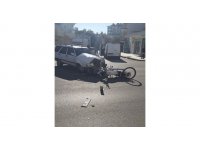 Otomobil ile motosiklet çarpıştı: 1 yaralı