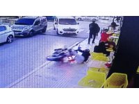 Kaldırımda sürüklenen motosiklet faciaya neden oluyordu