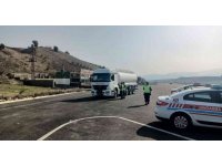 Tehlikeli madde taşıyan araçlar denetlendi