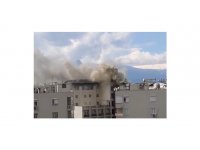 Otel bacasında çıkan yangın korkuttu