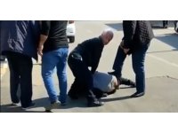 Su sayacı çalarken yakalanan şüpheliye yaşlı adamdan tekmeli tepki