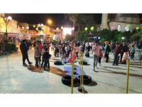 Meydana spor tesisi kuruldu, çocuklar ve gençler doyasıya eğlendi