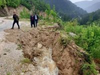 Düziçi’nde heyelan nedeniyle içme suyu boru hattı zarar gördü