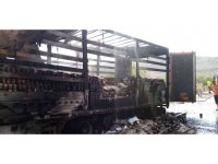 2 tırda çıkan yangın hasara neden oldu