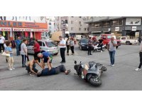 Motosiklet sürücüsü köpeğe çarpmamak isterken düşerek yaralandı