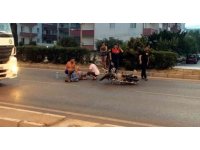 Motosikletten düşen sürücü yaralandı