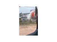 Park halindeki kamyon alev alev yandı