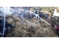 Saman balyalarında çıkan yangında iki ev zarar gördü