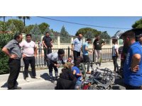 Motosiklet kazasında baba ve kızı yaralandı