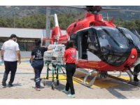 Helikopter erken doğan prematüre bebek için havalandı
