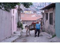 Tarihi ilçede çöpler atlarla toplanıyor